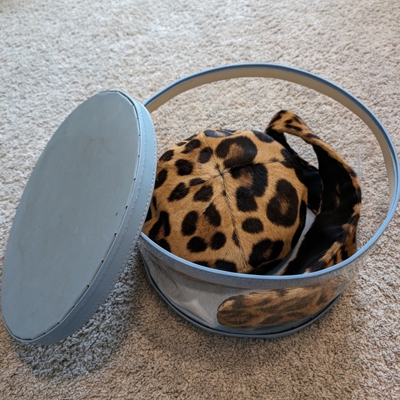 Vintage Leopard Print Hat and collar scarf 1940s 1950s BONWITT TELLER - Picture 8 of 14